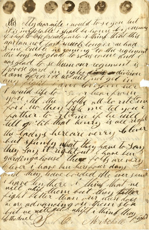 Mitchell Family Civil War Letters (p. 4)