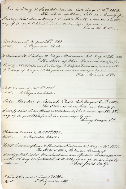 Marriage Records Vol.1 1835-1845 (p. 58)