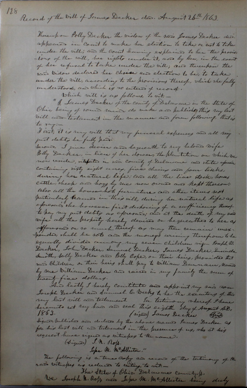 Delaware County Ohio Will Records Vol. 4 1859-1869 (p. 160)