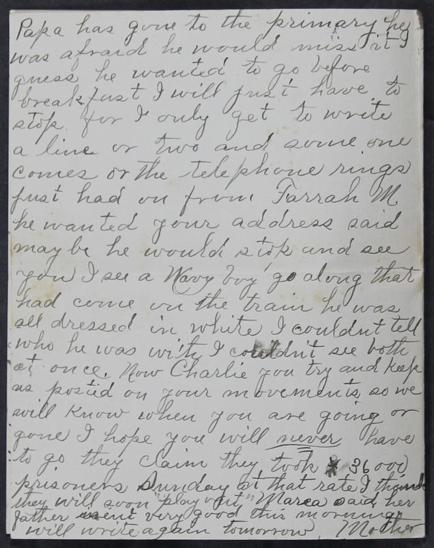 Charlie C. Bricker World War I Letters (p. 34)