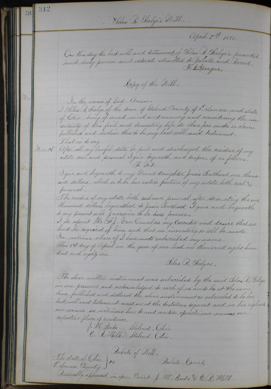 Delaware County Ohio Will Records Vol. 6 1876-1883 (p. 367)