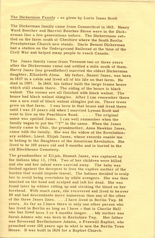 Berlin Township Program of the Delaware County Historical Society (p. 5)