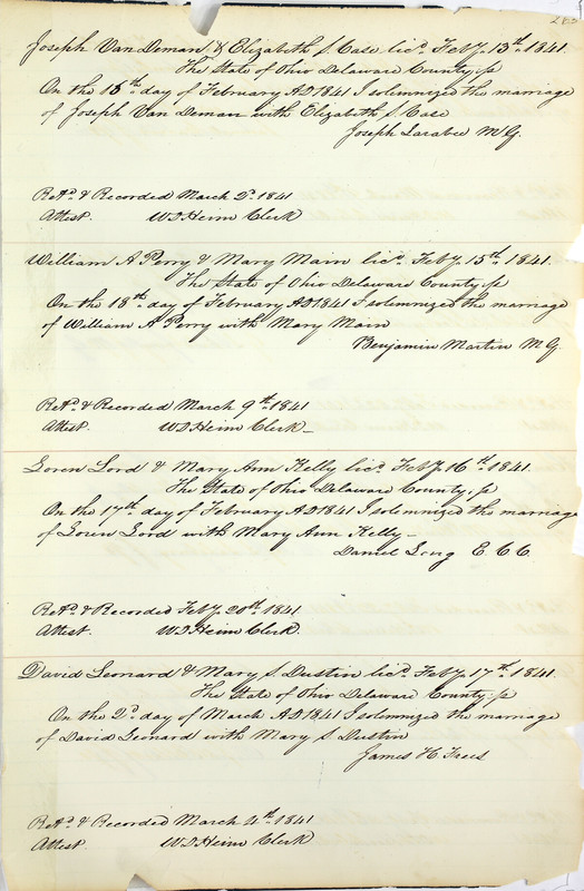 Marriage Records Vol.1 1835-1845 (p. 269)