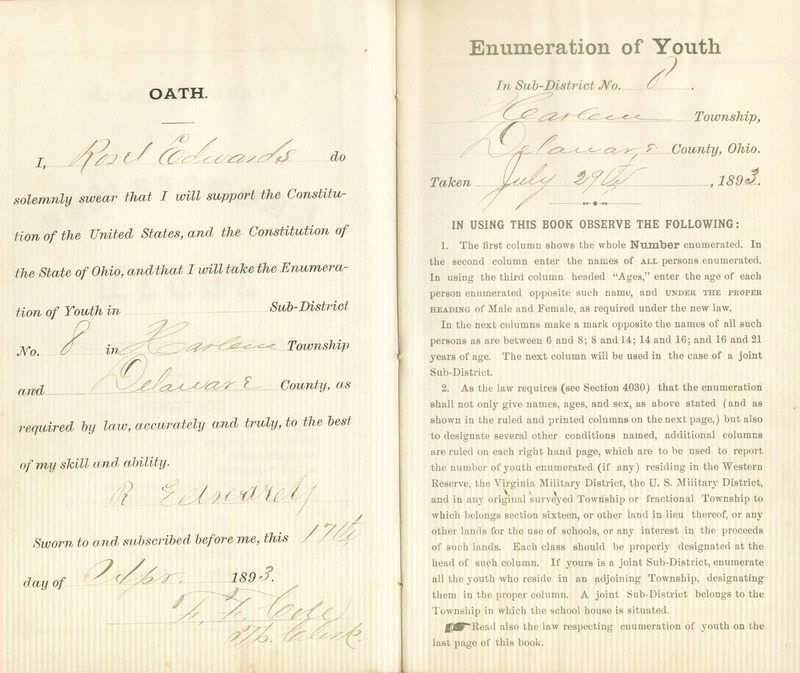 Harlem Township Enumeration of Youth Sub-District 8, July 29th, 1893 (p. 3)