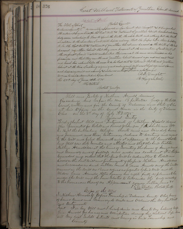 Delaware County Ohio Will Records Vol. 5 1869-1876 (p. 409)