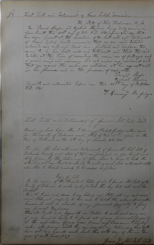 Delaware County Ohio Will Records Vol. 4 1859-1869 (p. 108)