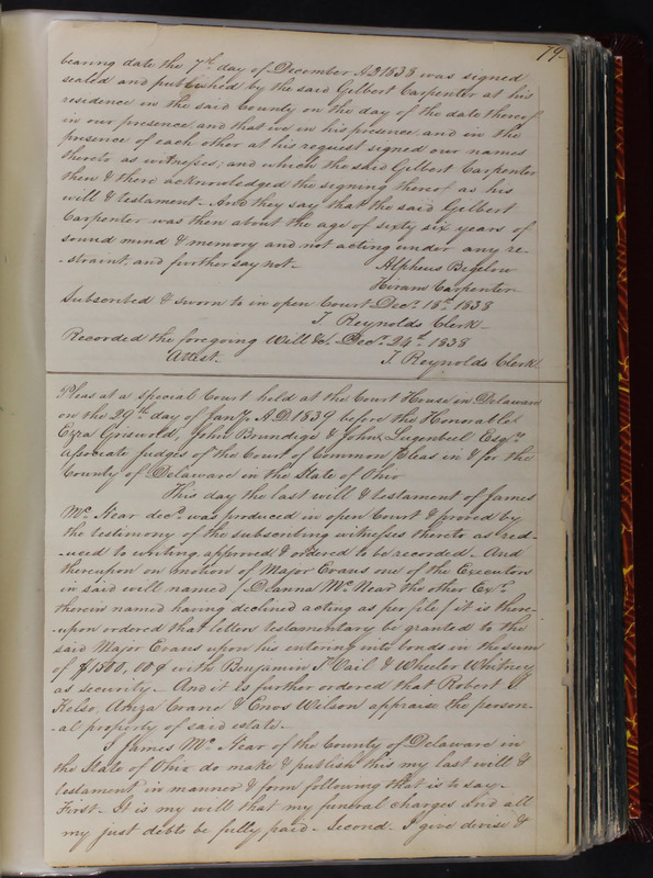 Delaware County Ohio Will Records Vol. 2 1835-1850 (p. 124)