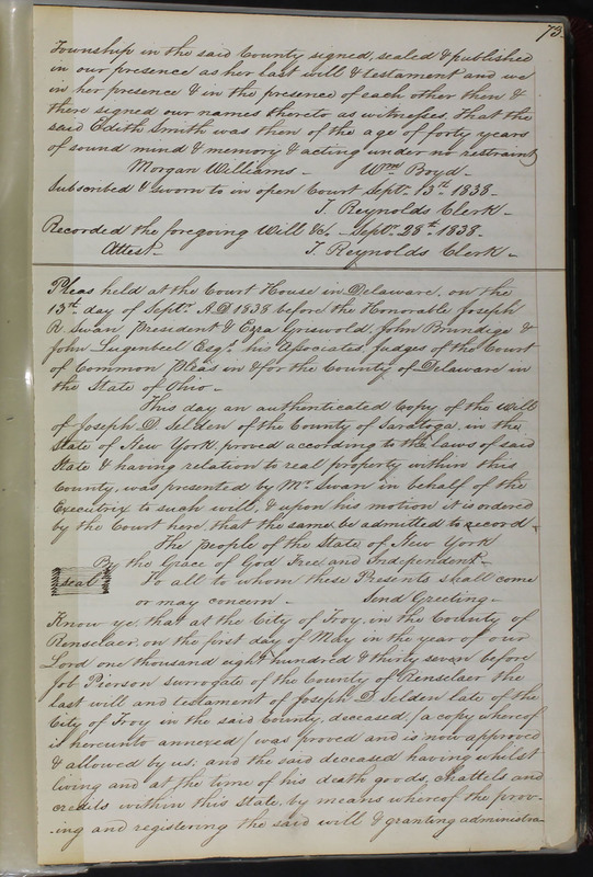 Delaware County Ohio Will Records Vol. 2 1835-1850 (p. 118)