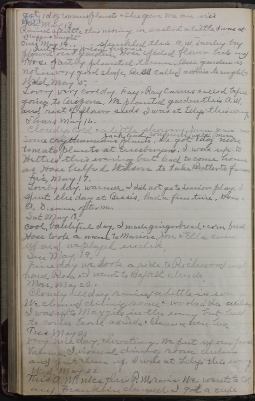 Hopkins House Day Book 1933-1935 (p.107)