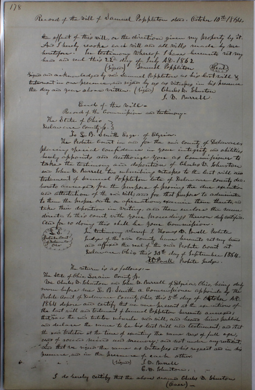 Delaware County Ohio Will Records Vol. 4 1859-1869 (p. 210)