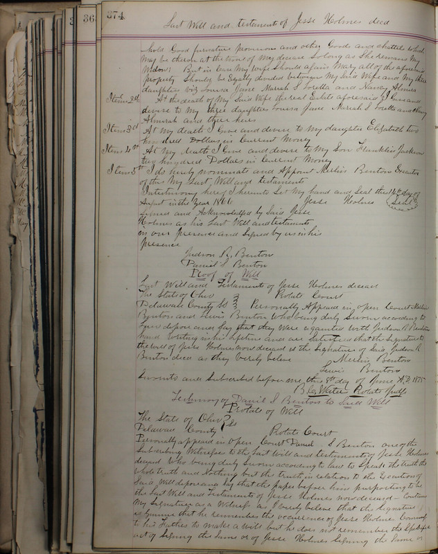 Delaware County Ohio Will Records Vol. 5 1869-1876 (p. 407)