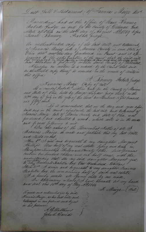 Delaware County Ohio Will Records Vol. 4 1859-1869 (p. 41)