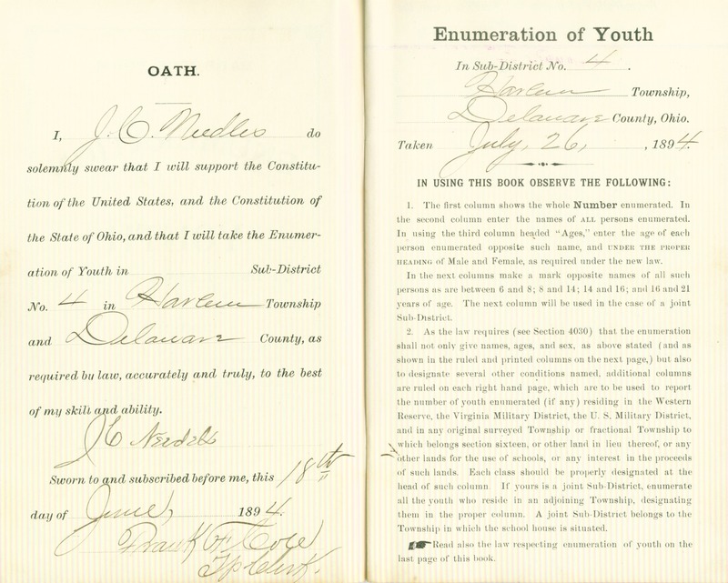 Harlem Township Enumeration of Youth Sub-District 4, July 26th, 1894 (p. 3)