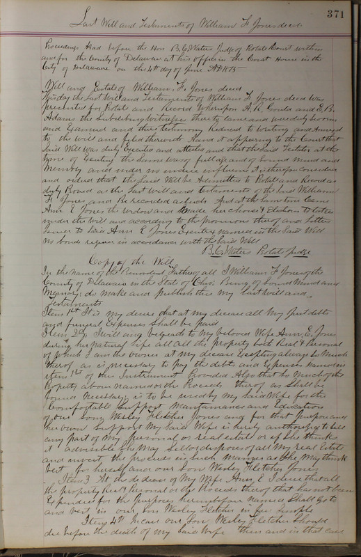 Delaware County Ohio Will Records Vol. 5 1869-1876 (p. 404)