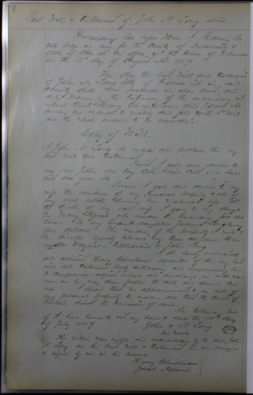 Delaware County Ohio Will Records Vol. 4 1859-1869 (p. 37)