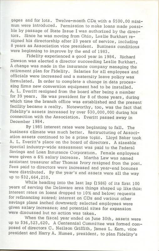 Fidelity Federal Savings and Loan Association 100 Years (p. 24)