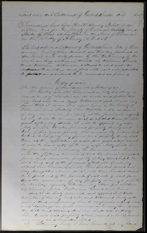 Delaware County Ohio Will Records Vol. 3 1850-1859 (p. 456)