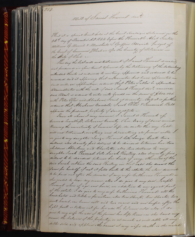 Delaware County Ohio Will Records Vol. 2 1835-1850 (p. 329)