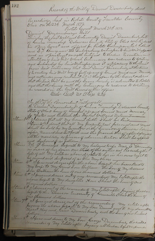 Delaware County Ohio Will Records Vol. 5 1869-1876 (p. 225)