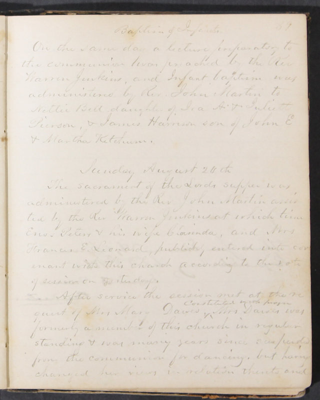 Sessional Records of the 1st Presbyterian Church of Trenton, Delaware Co., Ohio, 1831 (p. 45)