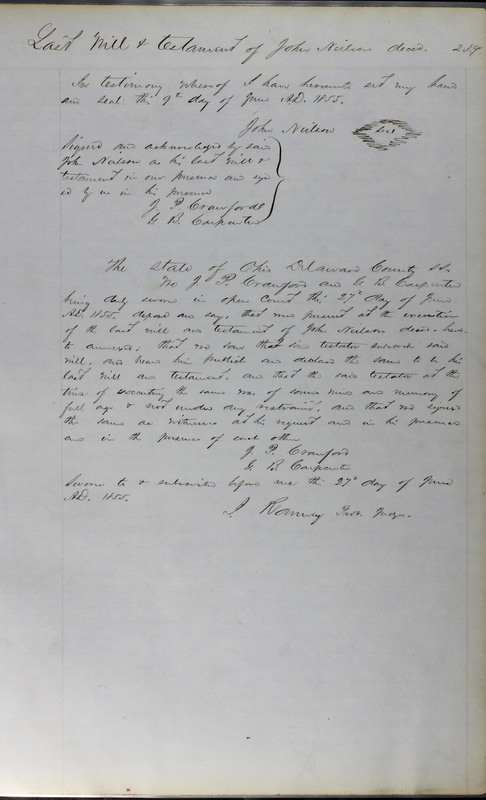 Delaware County Ohio Will Records Vol. 3 1850-1859 (p. 291)