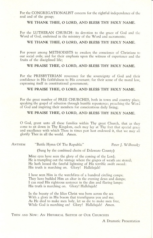 Religious Heritage Program of the Sesquicentennial Celebration of the County of Delaware, Ohio (p. 3)