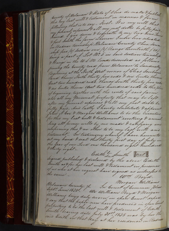 Delaware County Ohio Will Records Vol. 2 1835-1850 (p. 117)