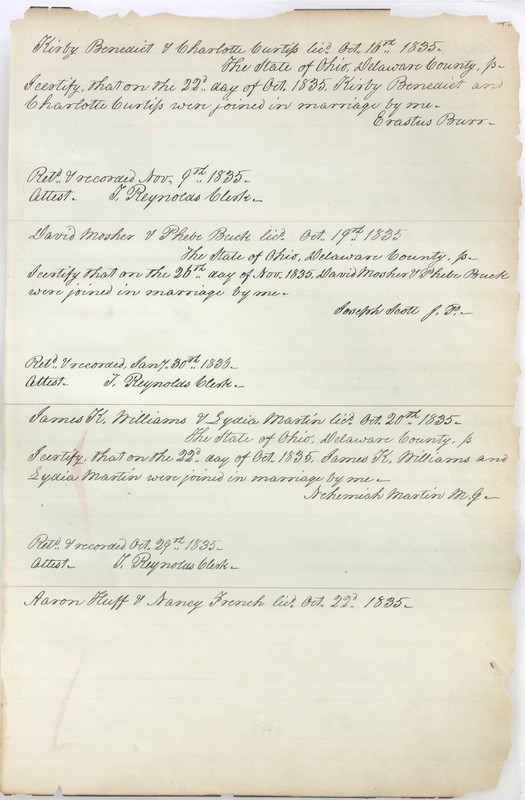 Marriage Records Vol.1 1835-1845 (p. 27)