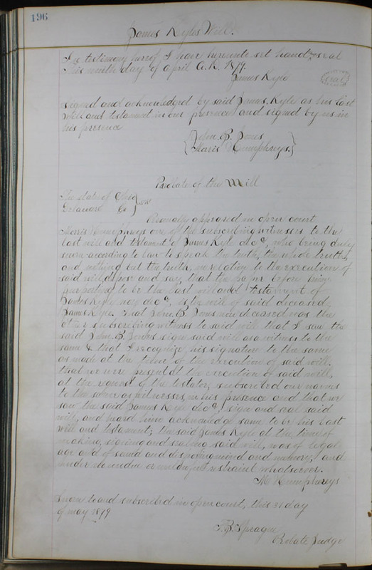 Delaware County Ohio Will Records Vol. 6 1876-1883 (p. 253)