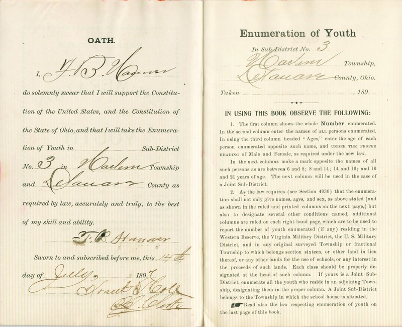 Harlem Township Enumeration of Youth Sub-District 3, July 14, 1897 (p. 3)