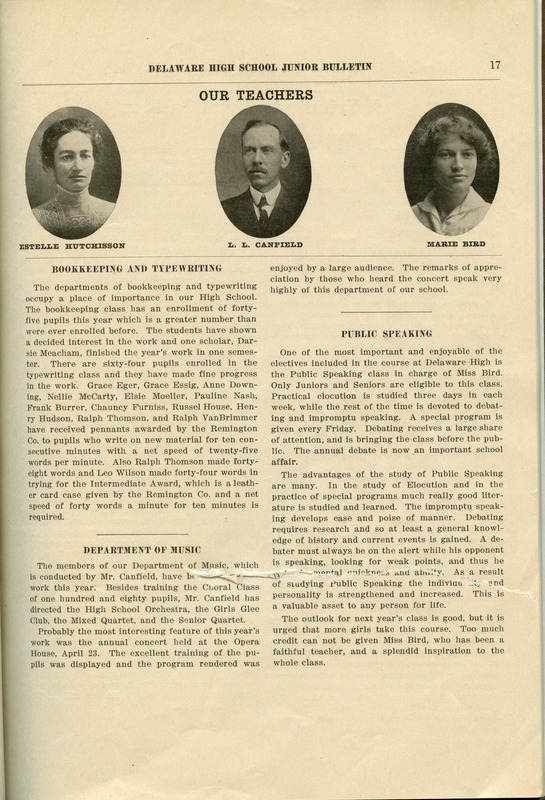 Delaware High School Bulletin 1915 (p. 19)