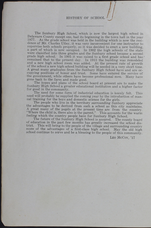 Annual of the Sunbury High School, Sunbury, Ohio. 1915 (p. 6)