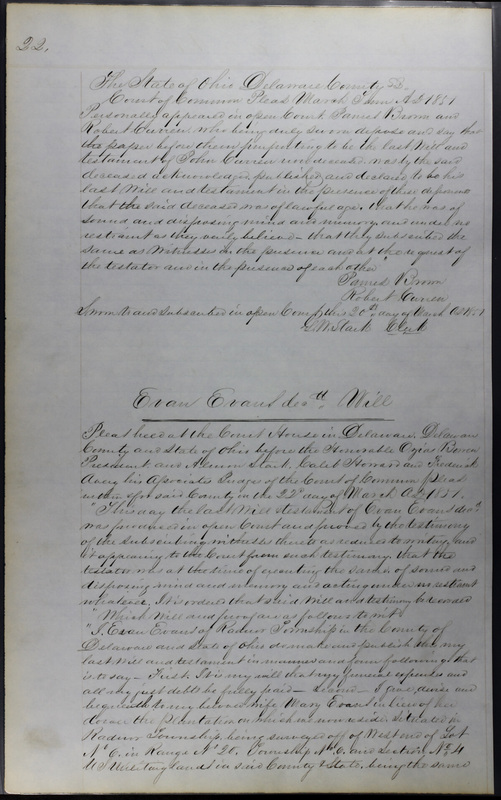 Delaware County Ohio Will Records Vol. 3 1850-1859 (p. 74)