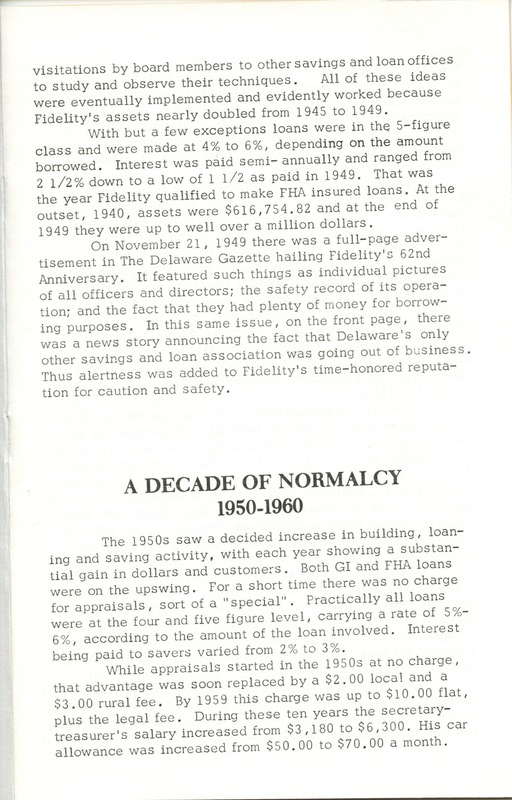 Fidelity Federal Savings and Loan Association 100 Years (p. 14)