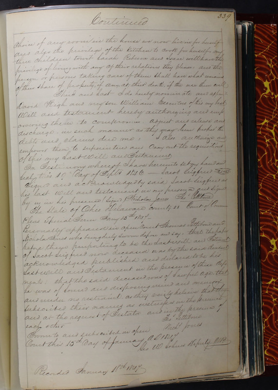 Delaware County Ohio Will Records Vol. 2 1835-1850 (p. 382)