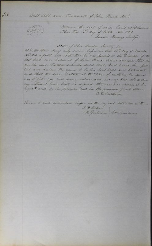 Delaware County Ohio Will Records Vol. 3 1850-1859 (p. 368)