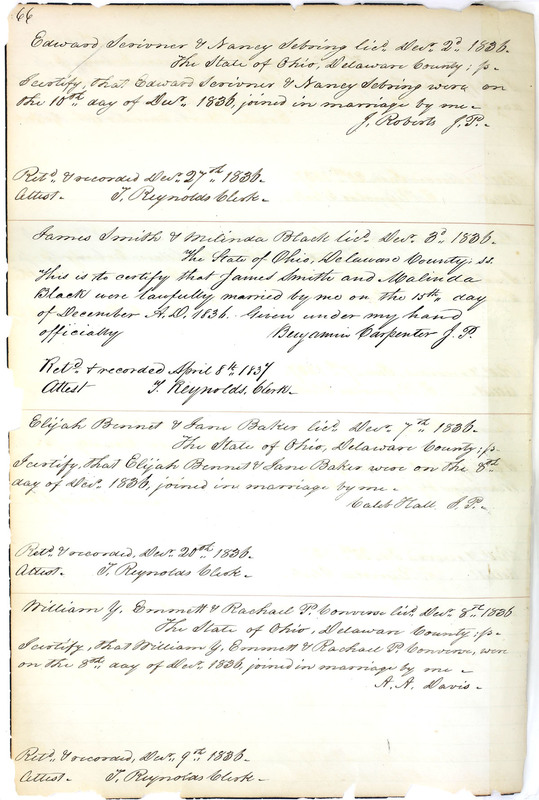 Marriage Records Vol.1 1835-1845 (p. 70)