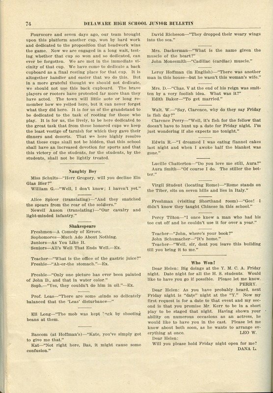 Delaware High School Bulletin 1915 (p. 76)