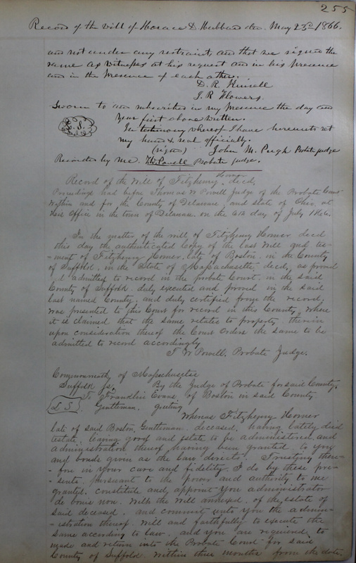 Delaware County Ohio Will Records Vol. 4 1859-1869 (p. 287)