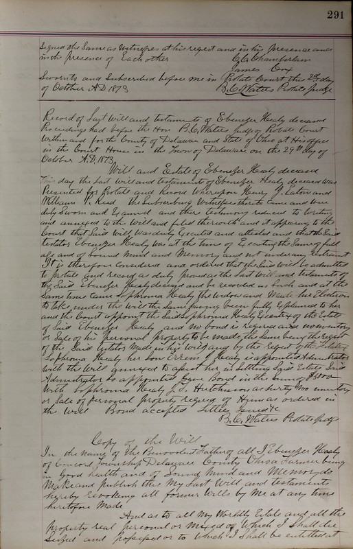 Delaware County Ohio Will Records Vol. 5 1869-1876 (p. 324)