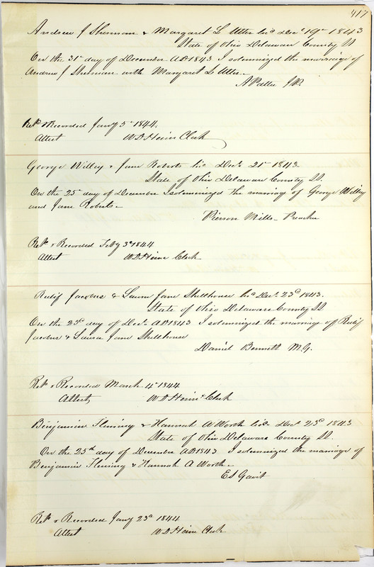 Marriage Records Vol.1 1835-1845 (p. 421)