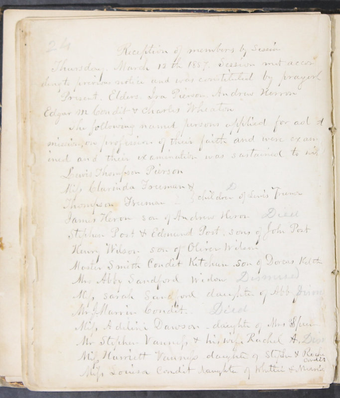 Sessional Records of the 1st Presbyterian Church of Trenton, Delaware Co., Ohio, 1831 (p. 30)