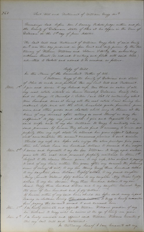 Delaware County Ohio Will Records Vol. 3 1850-1859 (p. 411)