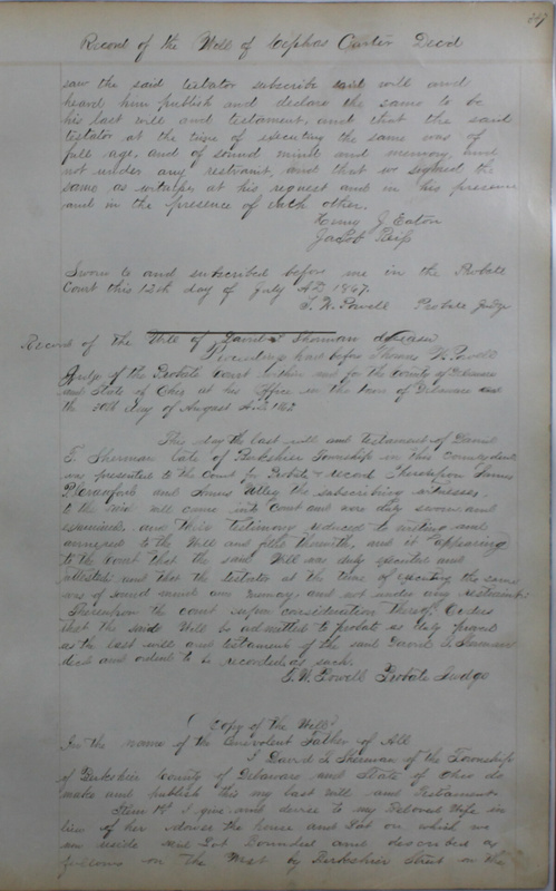 Delaware County Ohio Will Records Vol. 4 1859-1869 (p. 379)