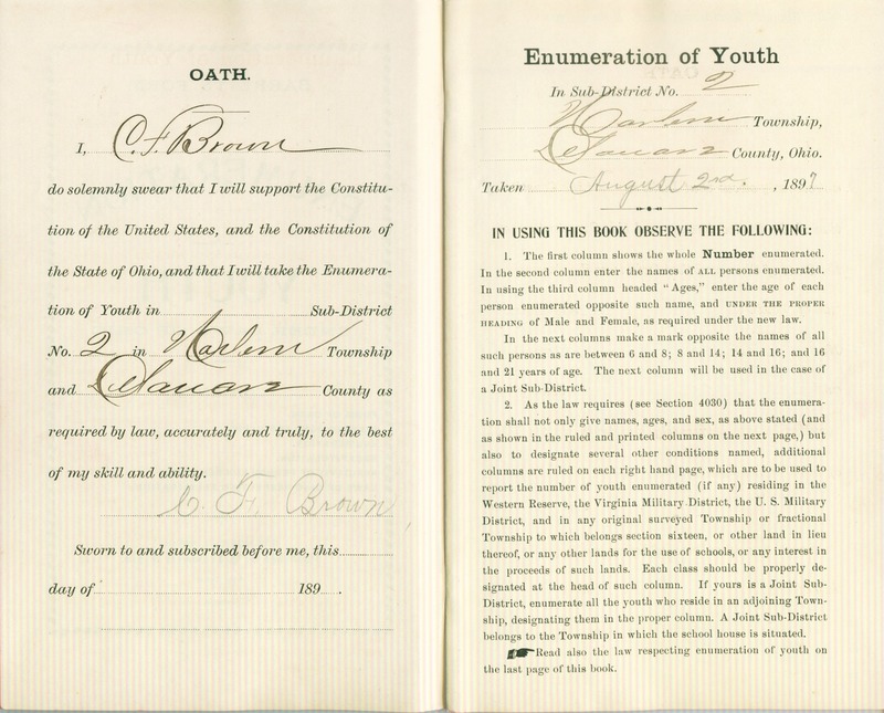 Harlem Township Enumeration of Youth Sub-District 2, August 2nd, 1897 (p. 3)