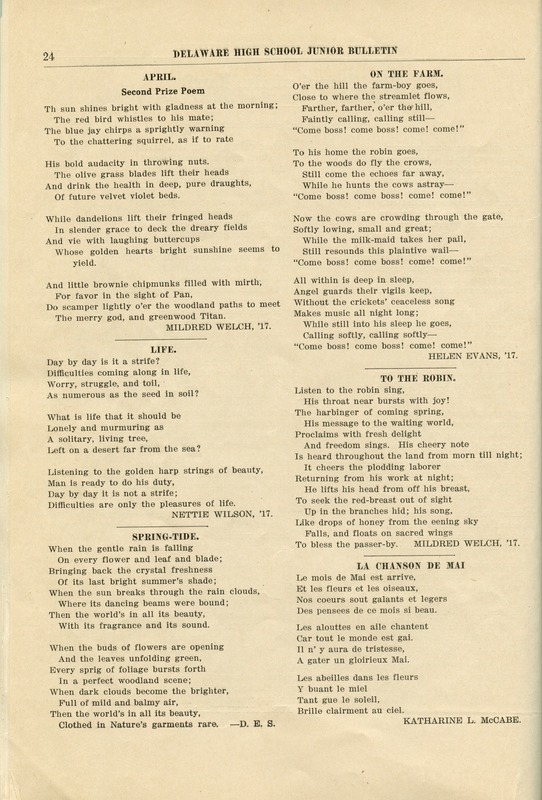 Delaware High School Bulletin 1915 (p. 26)