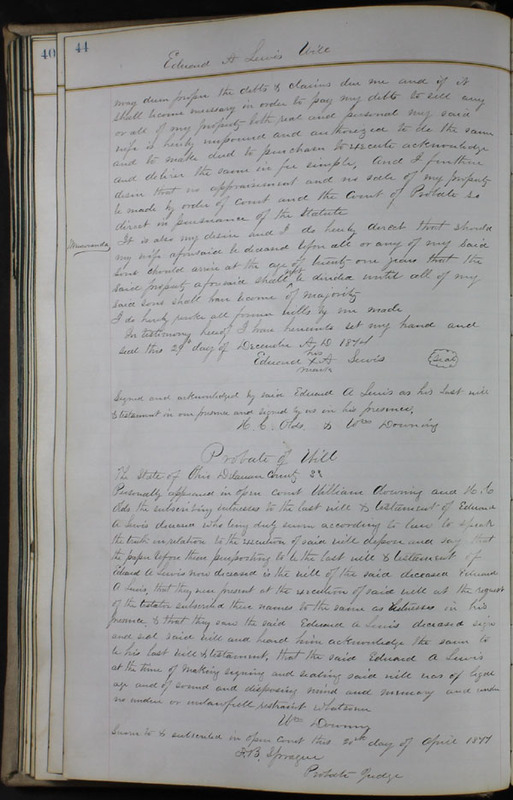 Delaware County Ohio Will Records Vol. 6 1876-1883 (p. 100)