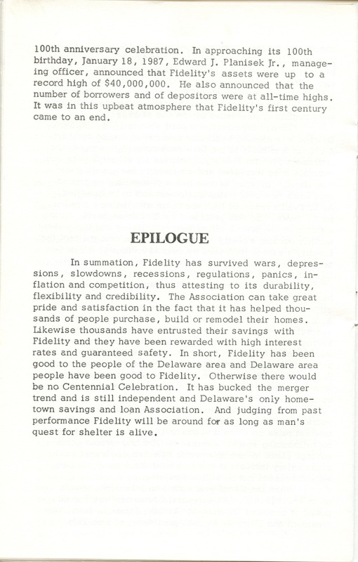 Fidelity Federal Savings and Loan Association 100 Years (p. 25)