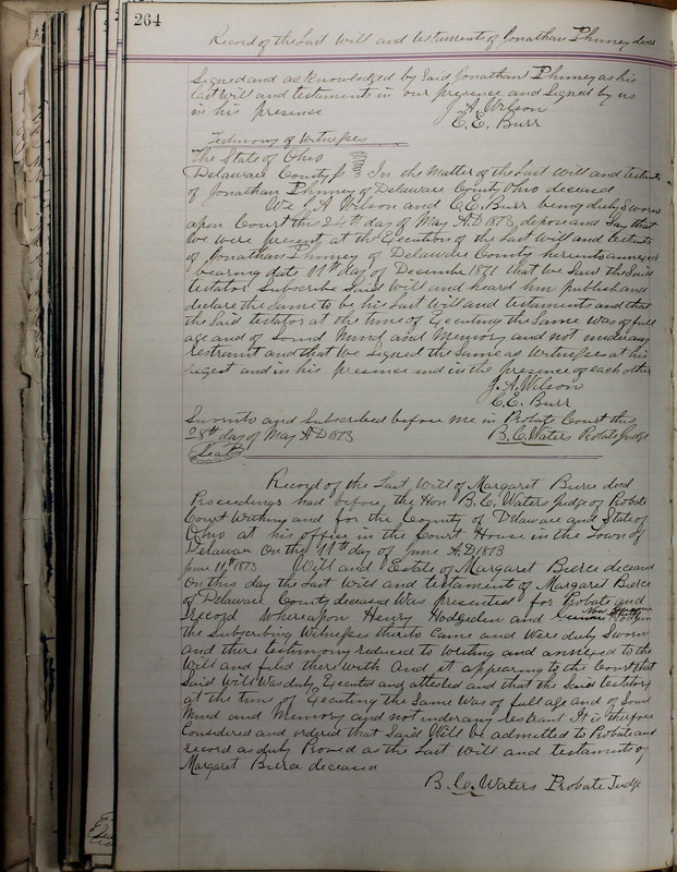 Delaware County Ohio Will Records Vol. 5 1869-1876 (p. 297)