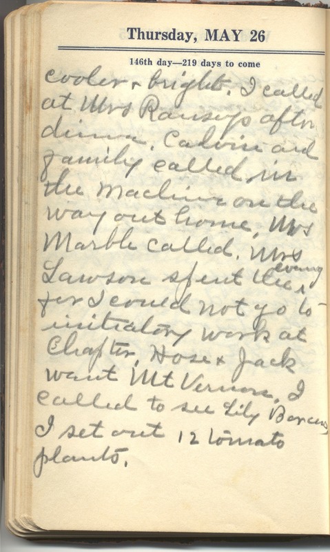 Roberta Hopkins' Diary 1927 (p. 152)